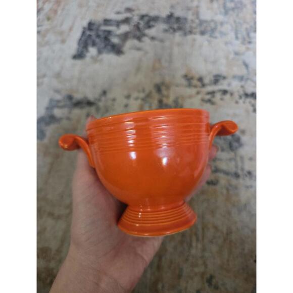 Homer Laughlin China Orange Fiesta Mug Ornate Tangerine Cup - Picture 2 of 5